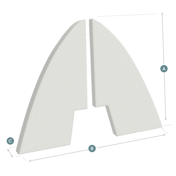 Topper Boot- Trapezium 2-delig met inkeping