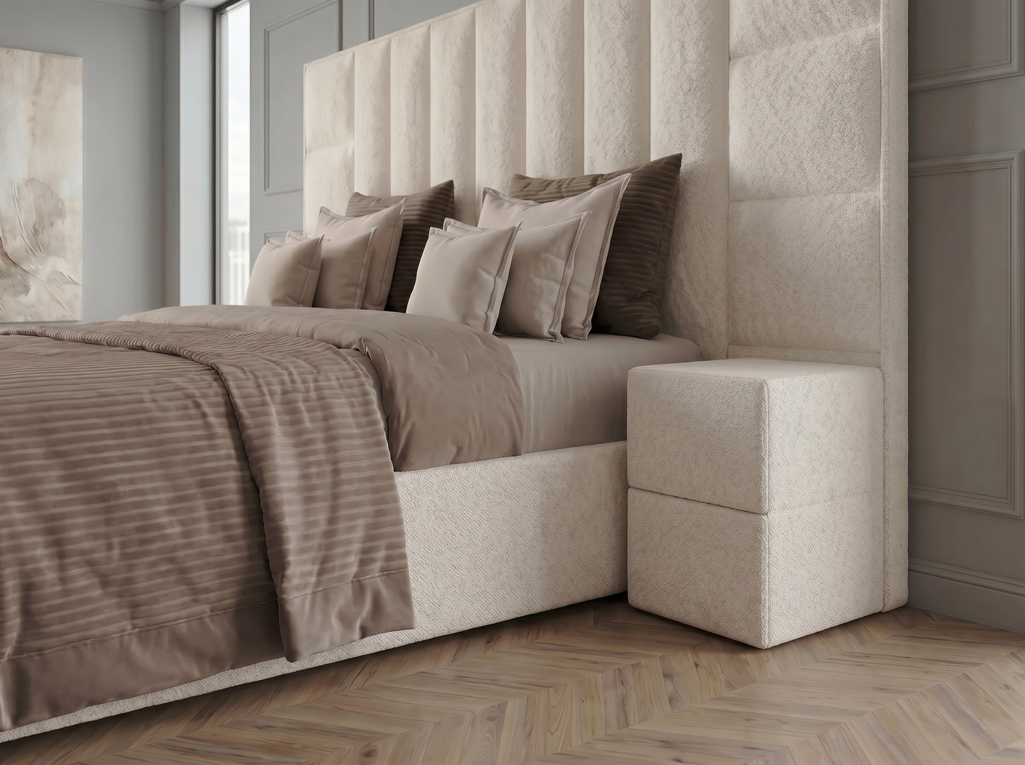 Celesté Bed 140x200 cm – Teddy white