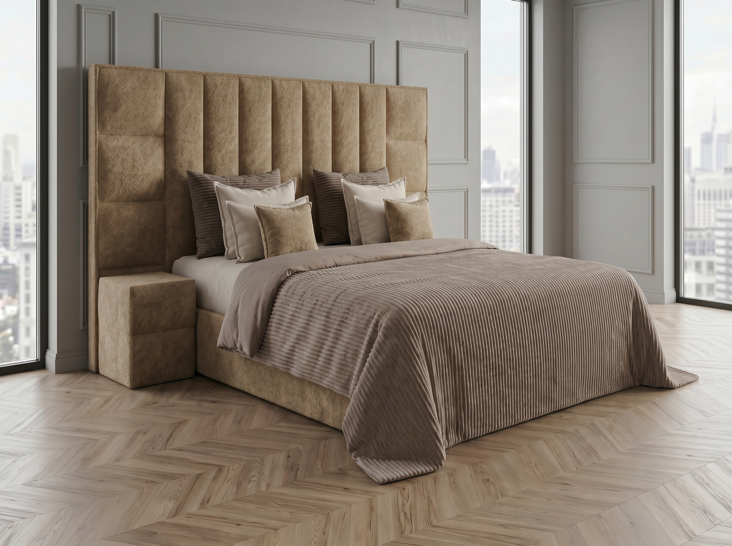 Celesté Bed 160x200 cm – Warme Taupe / Zandtaupe