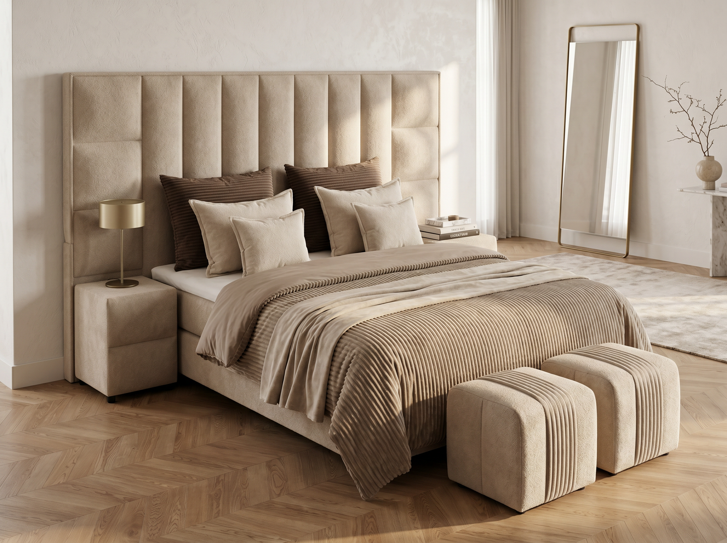 Celesté Bed 160x200 cm Beige