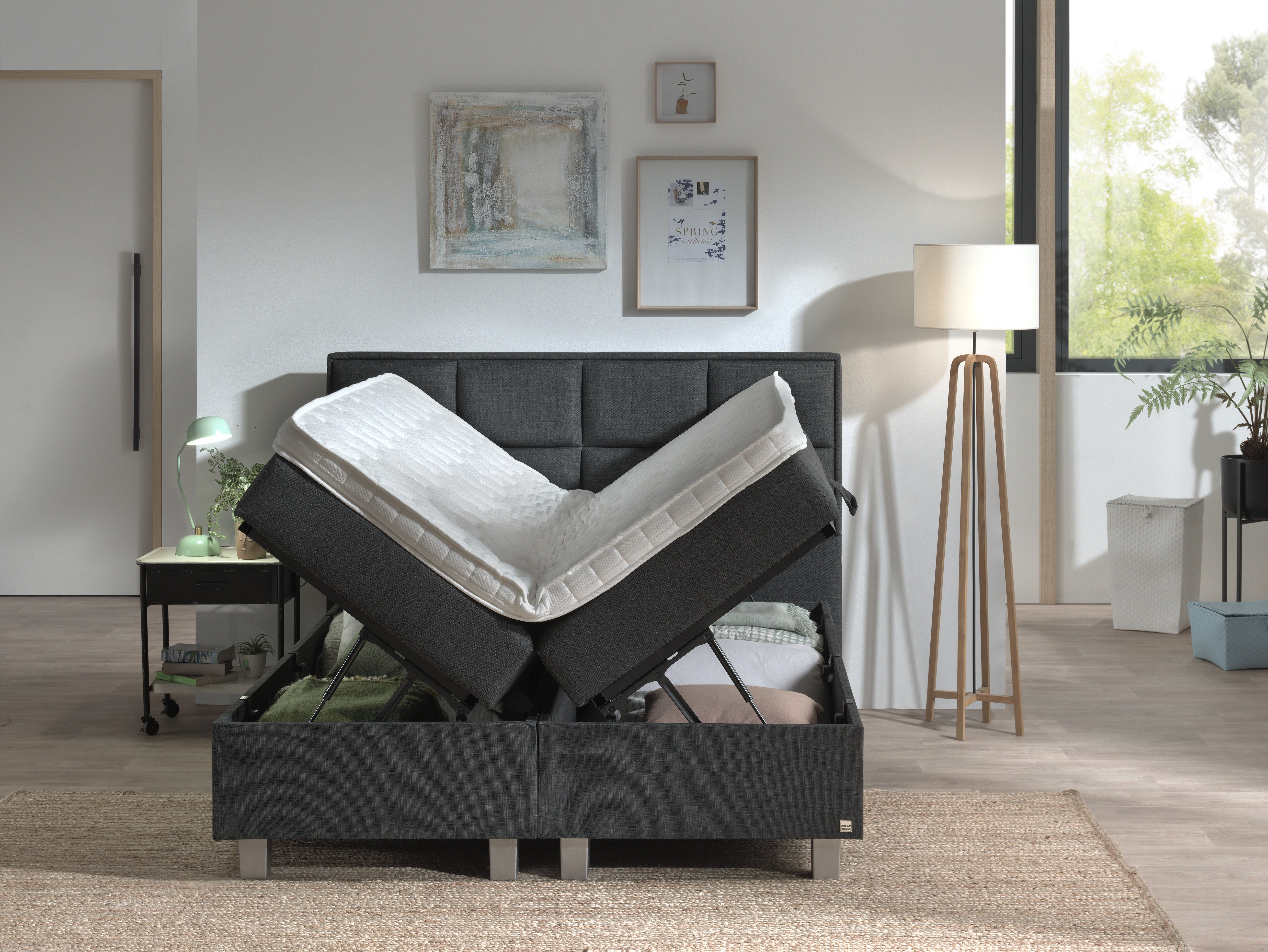 Opbergboxspring Grande Antraciet 160x200