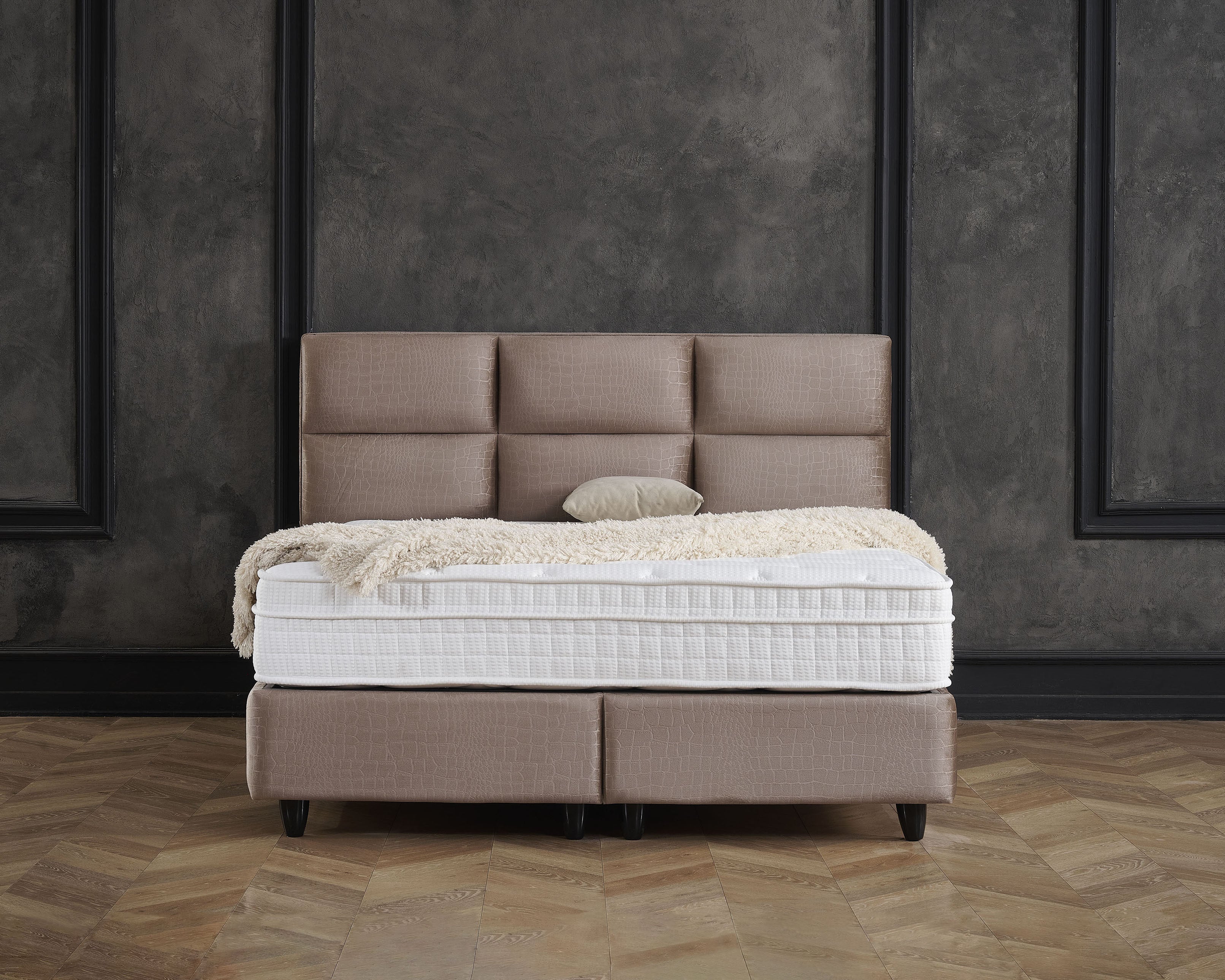 Opbergboxspring Mississippi Taupe 160x200