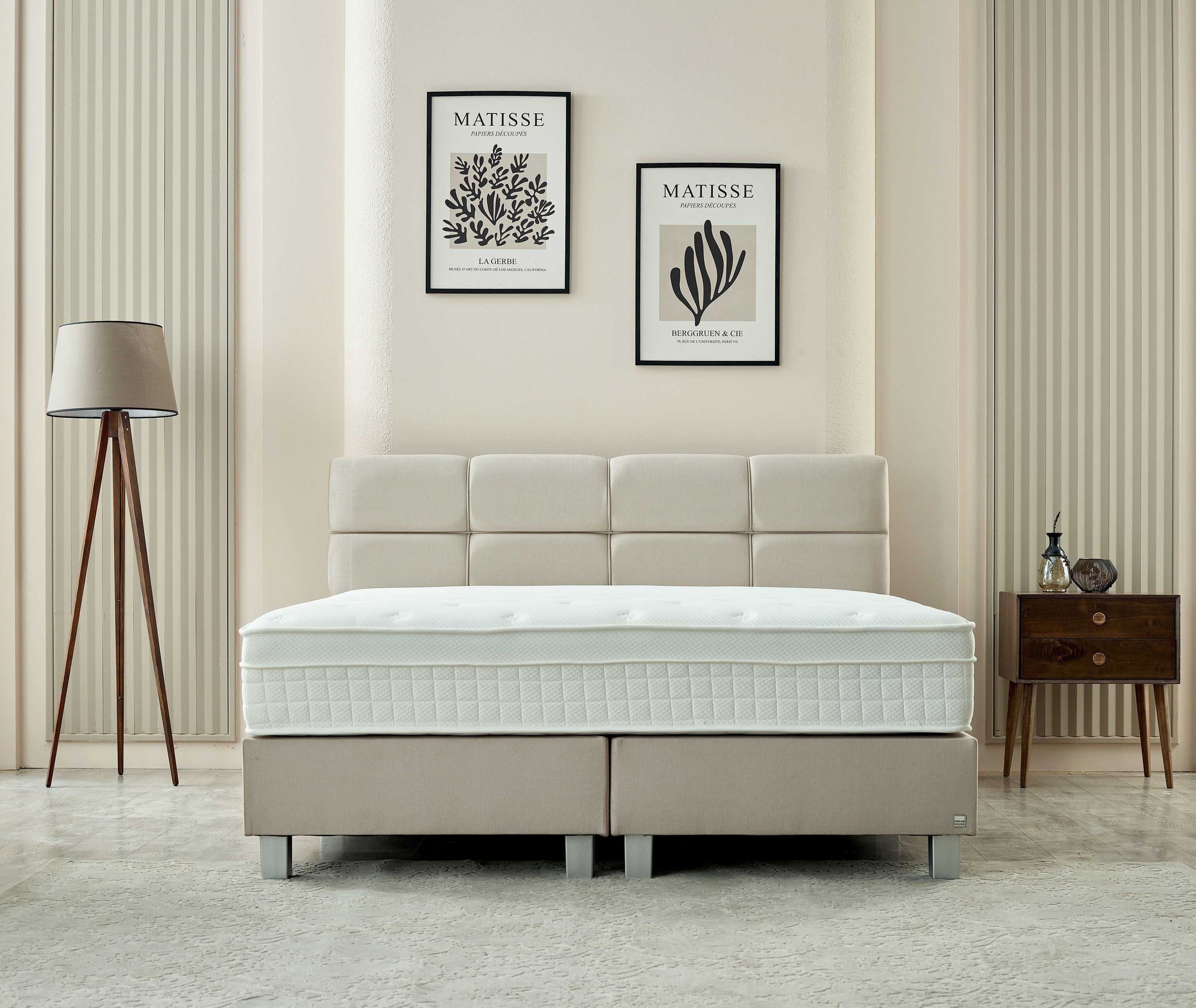Boxspring Vida Velvet Beige 180x200