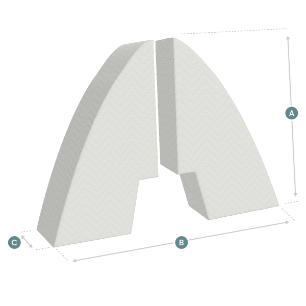 Matras Boot- Trapezium 2-delig met inkeping